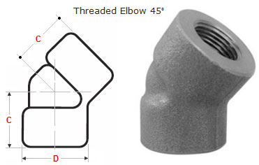 Threaded 45 Degree Elbow Dimensions